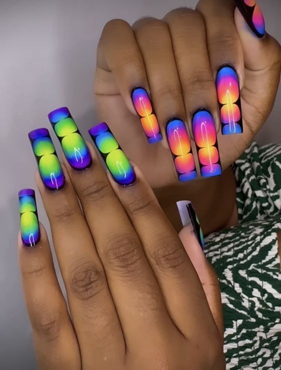 Psychedelic Glow Nails